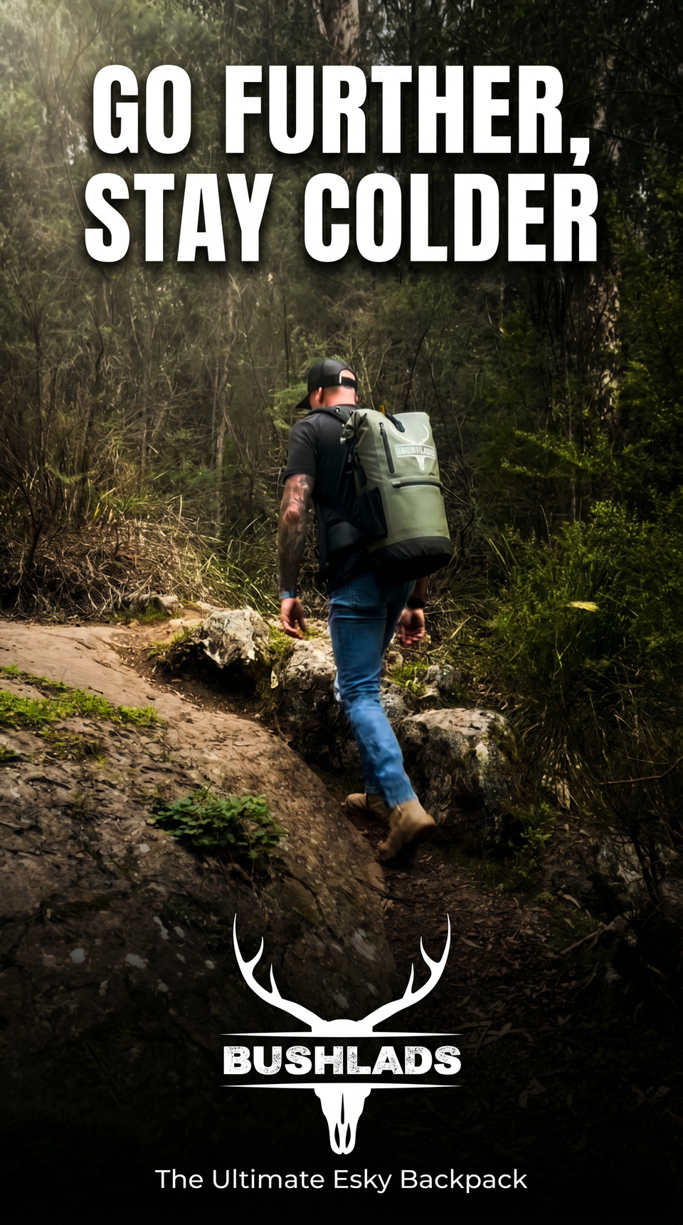 Walking through the bush with Bushlads Backpack