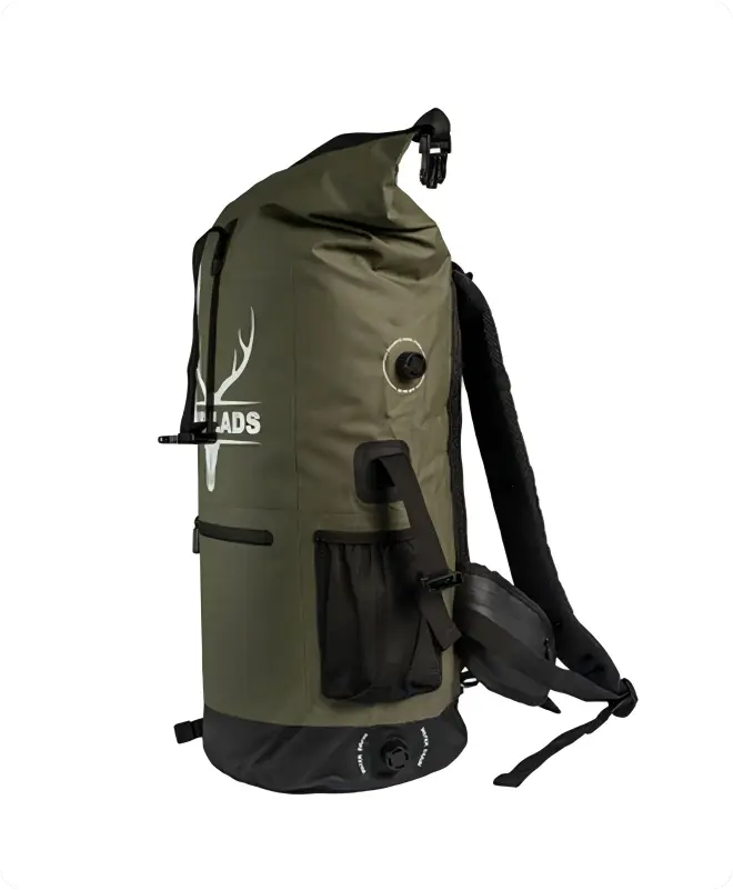 Bushlads dry bag backpack — side view
