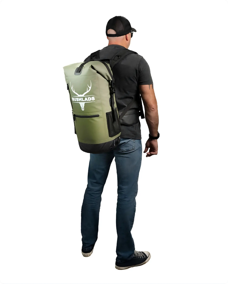 Bushlads dry bag backpack worn on the trail