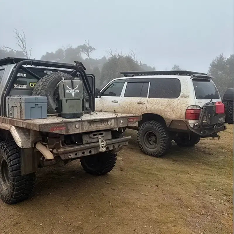 Bushlads 35L backpack loaded in the tray of a 4WD ute